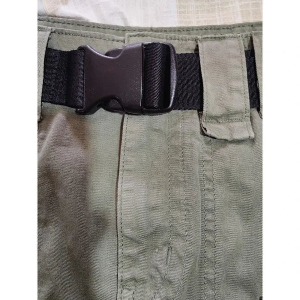 American Eagle Outfitters Cargo Skirt Olive Green Belted Utility Mini‎ granola